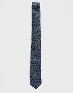 Черный галстук с цветочным принтом Twisted Tailor