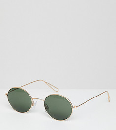 Круглые солнцезащитные очки в стиле ретро с металлической оправой Weekday-Мульти