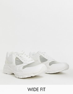 Белые кроссовки для широкой стопы с толстой подошвой и прозрачными вставками ASOS DESIGN-Белый
