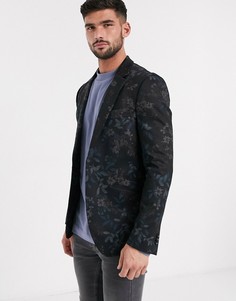 Трикотажный пиджак с цветочным принтом Burton Menswear-Mat
