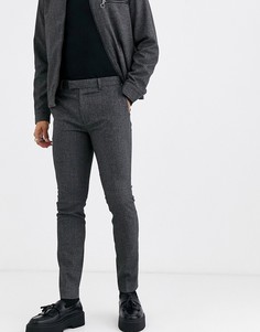 Монохромные строгие брюки скинни Topman-Черный