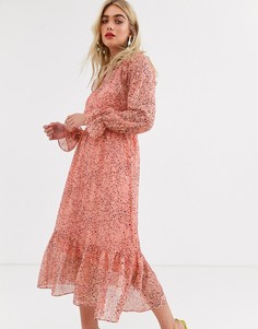 Платье миди со звериным принтом Y.A.S-Розовый