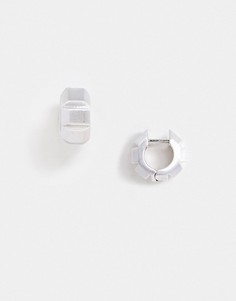 Серебристые серьги-кольца в виде болта ASOS DESIGN-Серебряный