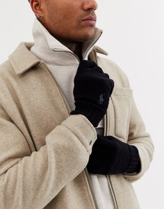Черные шерстяные перчатки Polo Ralph Lauren-Черный