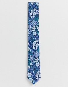 Хлопковый галстук с принтом Gianni Feraud mountain primrose-Синий