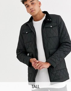 Черная стеганая куртка с карманами Jacamo-Черный