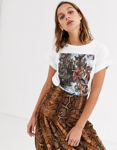 Футболка с принтом тигра Soaked In Luxury-Белый