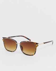 Квадратные солнцезащитные очки в черепаховой оправе Jeepers Peepers-Коричневый
