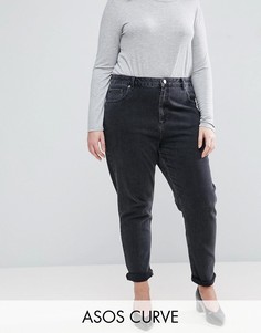 Черные выбеленные джинсы в винтажном стиле с завышенной талией ASOS DESIGN Curve Farleigh-Черный