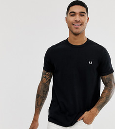 Черная футболка из пике с логотипом и круглым вырезом Fred Perry эксклюзивно для ASOS-Черный