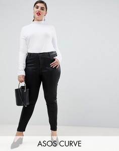 Черные премиум-джинсы с покрытием ASOS DESIGN Curve \"Sculpt me\"-Черный