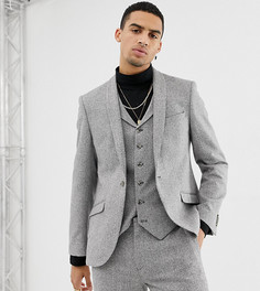 Серый приталенный пиджак с узором "в елочку" Heart & Dagger