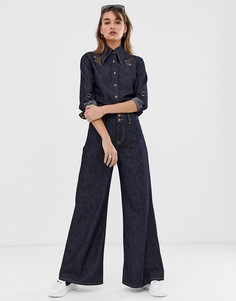 Темные джинсы с широкими штанинами Vivienne Westwood Anglomania-Синий