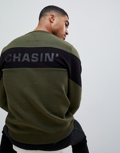 Свитшот цвета хаки со вставками Chasin Quincy-Черный Chasin