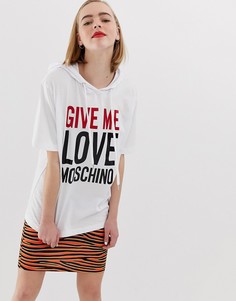 Футболка с надписью \"Give Me Love\" Love Moschino-Белый