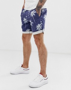 Синие эластичные шорты чиносы с пальмовым принтом Replay-Синий