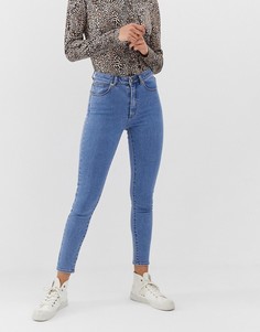 Укороченные джинсы скинни с завышенной талией Abrand-Синий