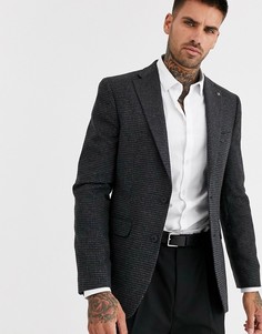 Серый шерстяной пиджак с узором "гусиная лапка" Burton Menswear
