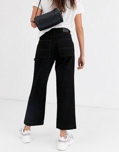 Черные прямые джинсы с контрастными строчками Monki-Черный