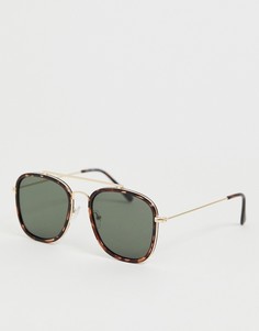 Квадратные черепаховые солнцезащитные очки Burton Menswear-Золотой
