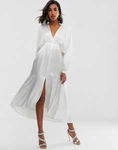 Платье миди с рукавами "летучая мышь" ASOS EDITION-Белый