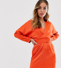 Атласное платье мини ASOS DESIGN Petite-Золотой