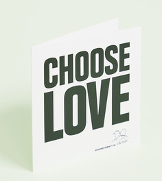 Открытка с надписью \"Choose Love\" Help Refugees-Белый