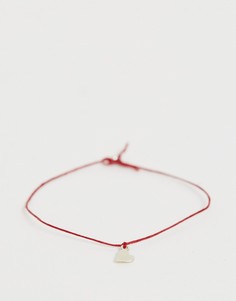Красный браслет с подвеской-сердечком Dogeared keep it simple