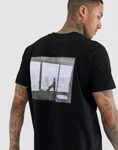 Oversize-футболка с принтом "lost" на спине Night Addict-Черный