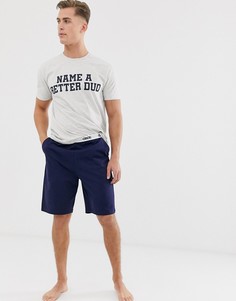 Пижамный комплект для дома из шорт и футболки с надписью \"name a better duo\" ASOS DESIGN-Серый