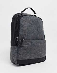 Темно-серый рюкзак из мельтона с серебристыми молниями ASOS DESIGN