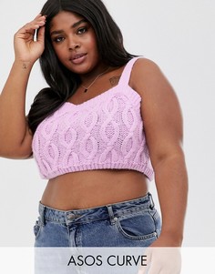 Бралетт от комплекта с узором \"в косичку\" ASOS DESIGN Curve-Фиолетовый