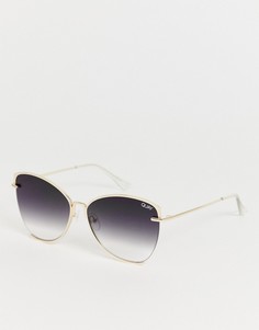 Золотистые солнцезащитные очки в массивной оправе "кошачий глаз" Quay Australia-Золотой