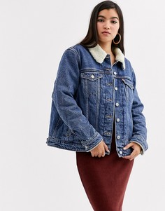 Джинсовая куртка с искусственным мехом Levis-Синий