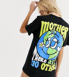 Oversize-футболка из органического хлопка с принтом "mother earth" New Girl Order-Черный