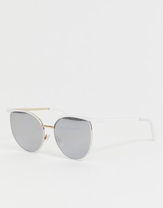 Солнцезащитные очки \"кошачий глаз\" в белой оправе Missguided-Белый