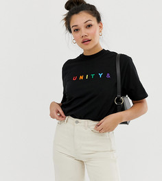 Свободная футболка с вышивкой ASOS DESIGN x glaad&-Черный