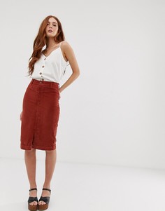 Вельветовая юбка миди Free People-Оранжевый