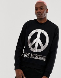 Свитшот с логотипом \"Peace\" Love Moschino-Черный