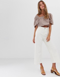 Брюки с широкими штанинами Free People Patti-Белый