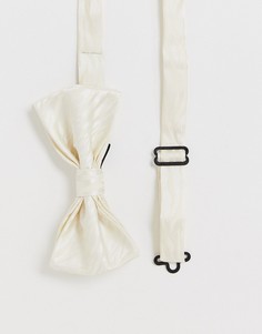 Атласный галстук-бабочка кремового цвета с рисунком "зебра" Devils Advocate-Белый