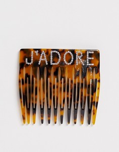 Черепаховый гребень с надписью "JAdore" из страз Glamorous-Коричневый