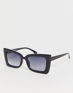 Квадратные солнцезащитные очки "кошачий глаз" в черной оправе ASOS DESIGN-Черный