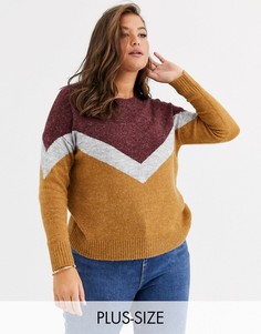 Джемпер с принтом \"шеврон\" Vero Moda Curve-Коричневый