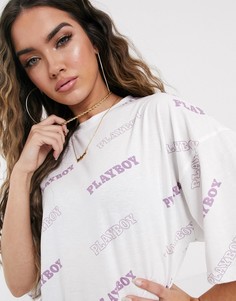 Футболка с логотипом "playboy" Missguided-Белый