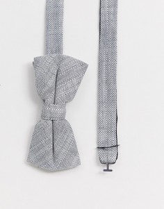 Серый галстук-бабочка с узором "в елочку" Twisted Tailor