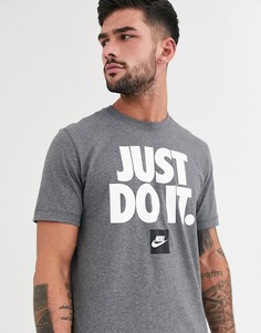 Серая футболка с надписью \"Just Do It\" Nike-Серый