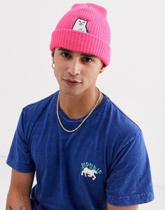Розовая шапка-бини с логотипом \"Lord Nermal\" RIPNDIP-Розовый