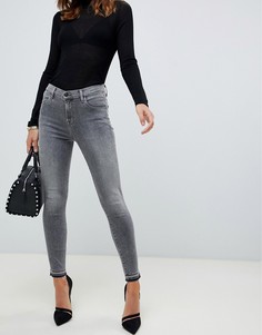 Укороченные джинсы скинни с завышенной талией J Brand Alana-Серый