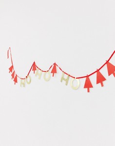 Новогодняя гирлянда длиной 3 м и надписью "ho ho ho" Talking Tables-Красный